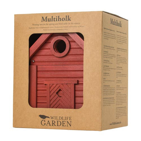 Talomallinen ruokinta ja linnunpönttö, kokopunainen, WG1125 - lentoaukko 32mm